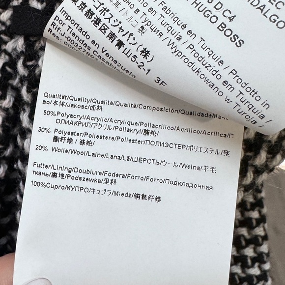 Hugo Boss Wool Blend Black and White Long Sleeve Cardigan (sz 4) - Picture 9 of 9